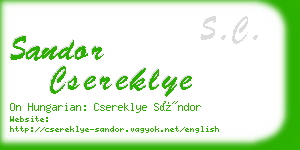 sandor csereklye business card